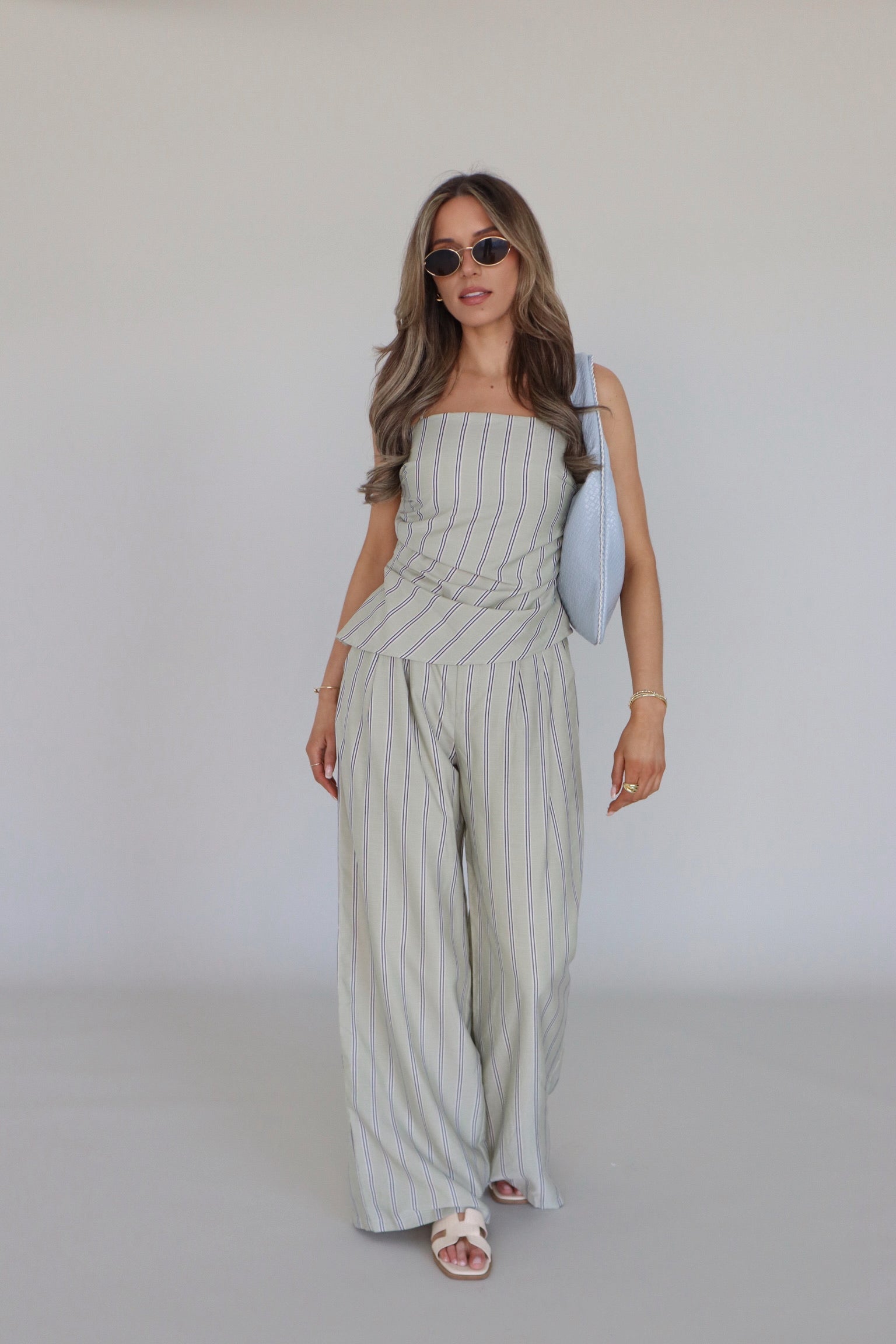 Delilah Pin Stripe Pant Set