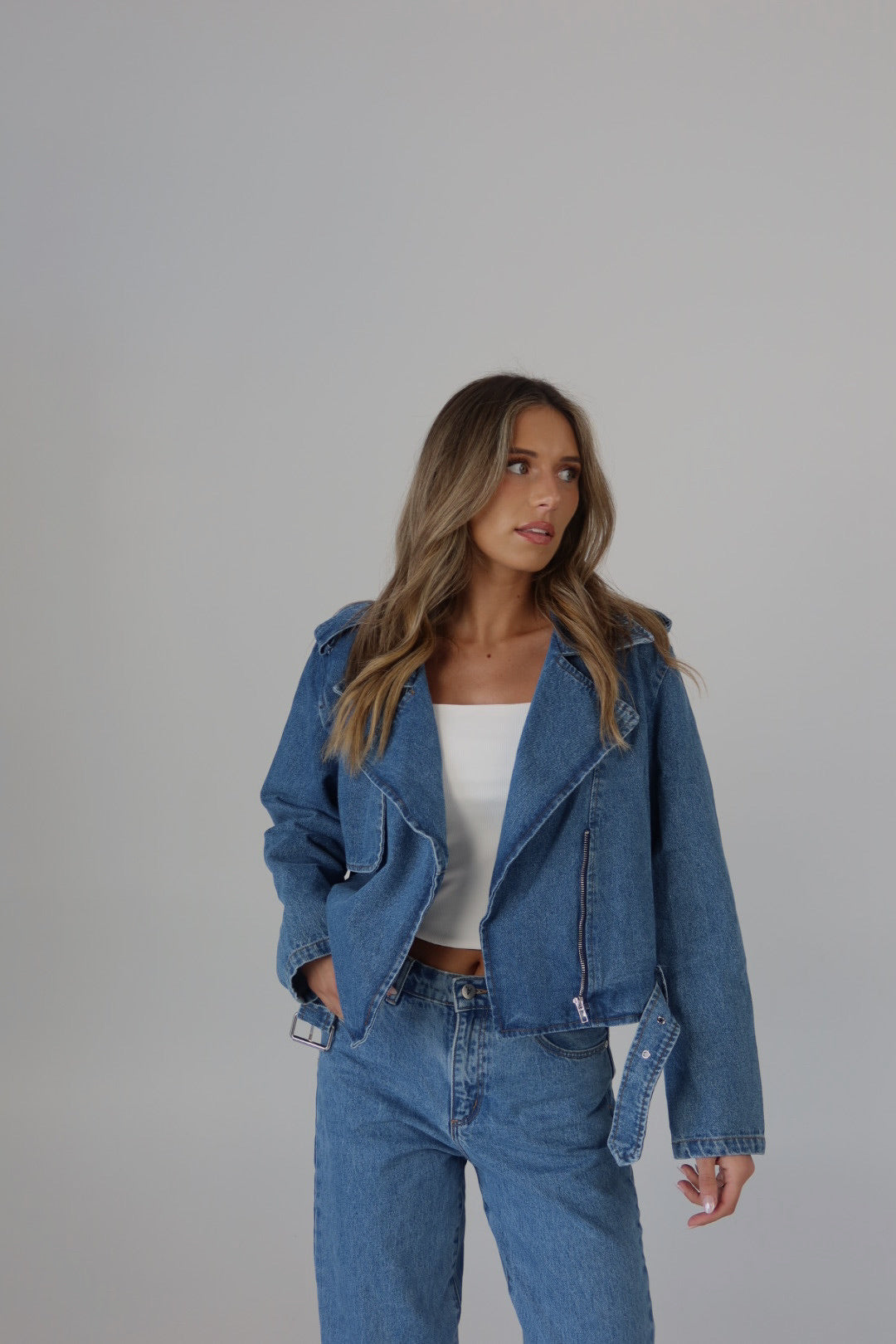 Zayla Zip-Up Denim Jacket