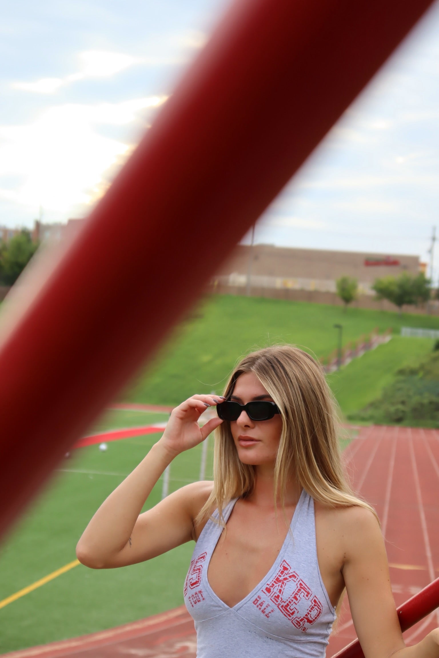 Huskers Halter Top In Grey