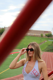 Huskers Halter Top In Grey