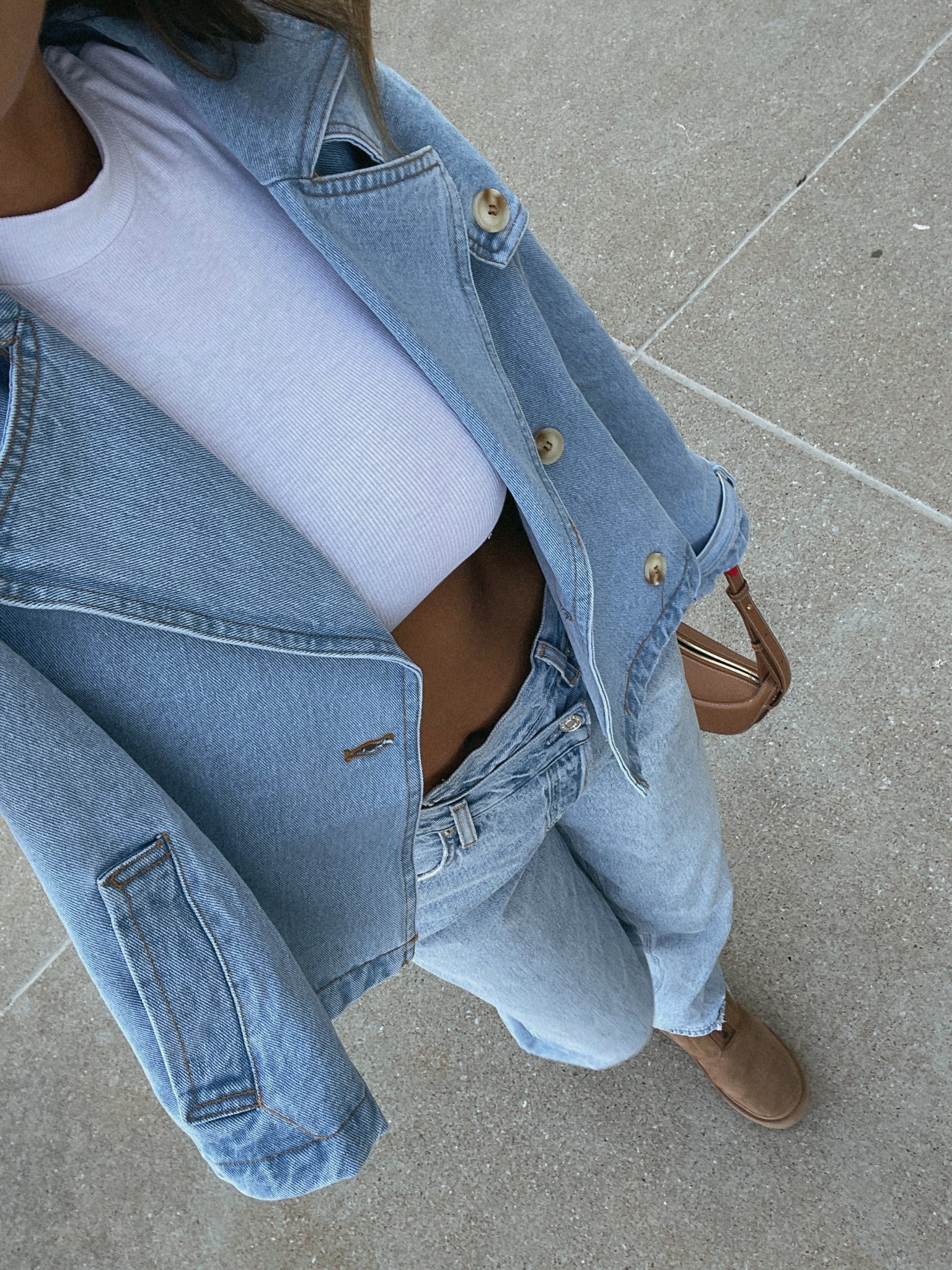 RESTOCKED :Cropped Denim Trench Jacket