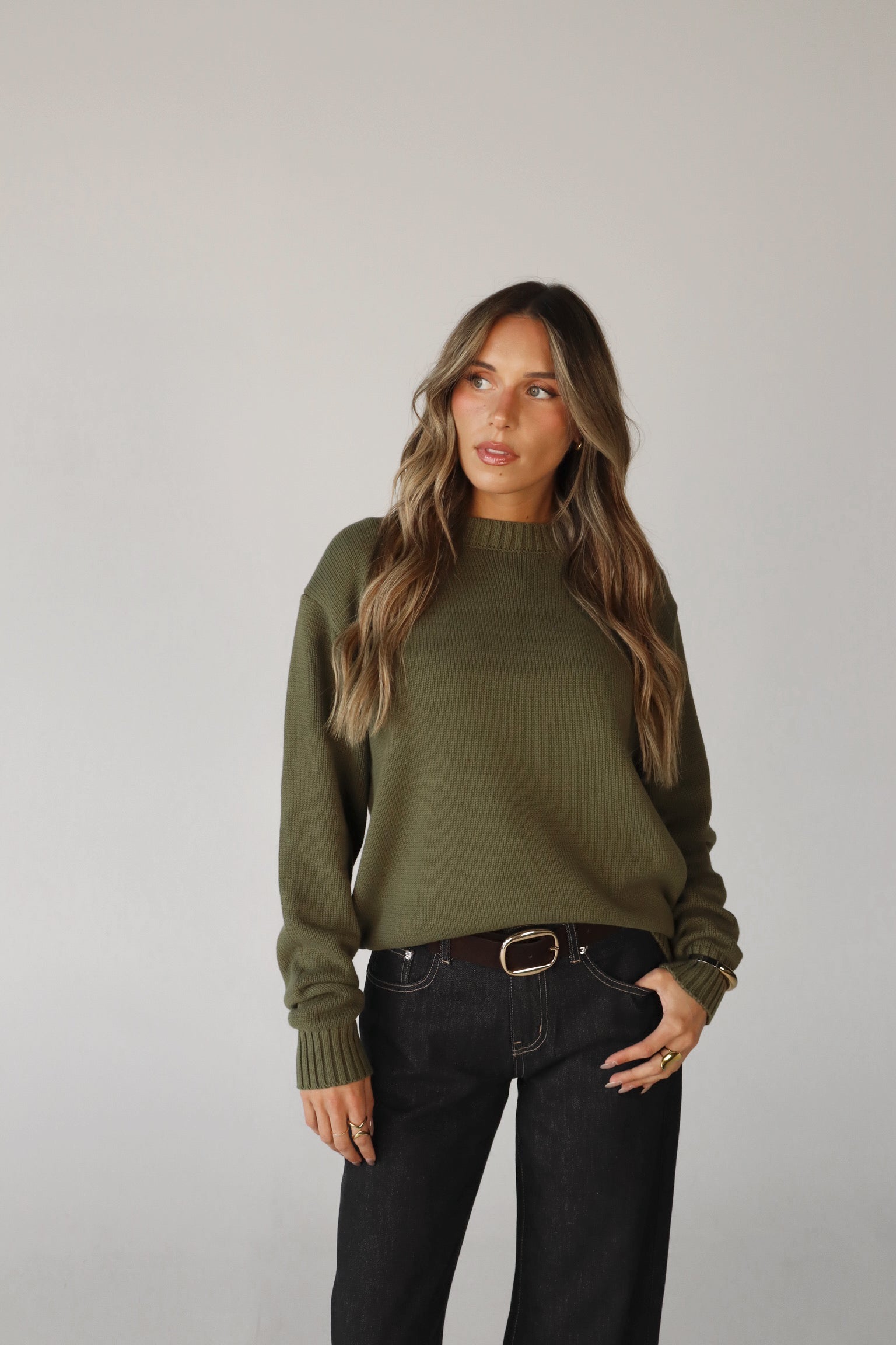 Lenny Relaxed Sweater in Vintage Olive