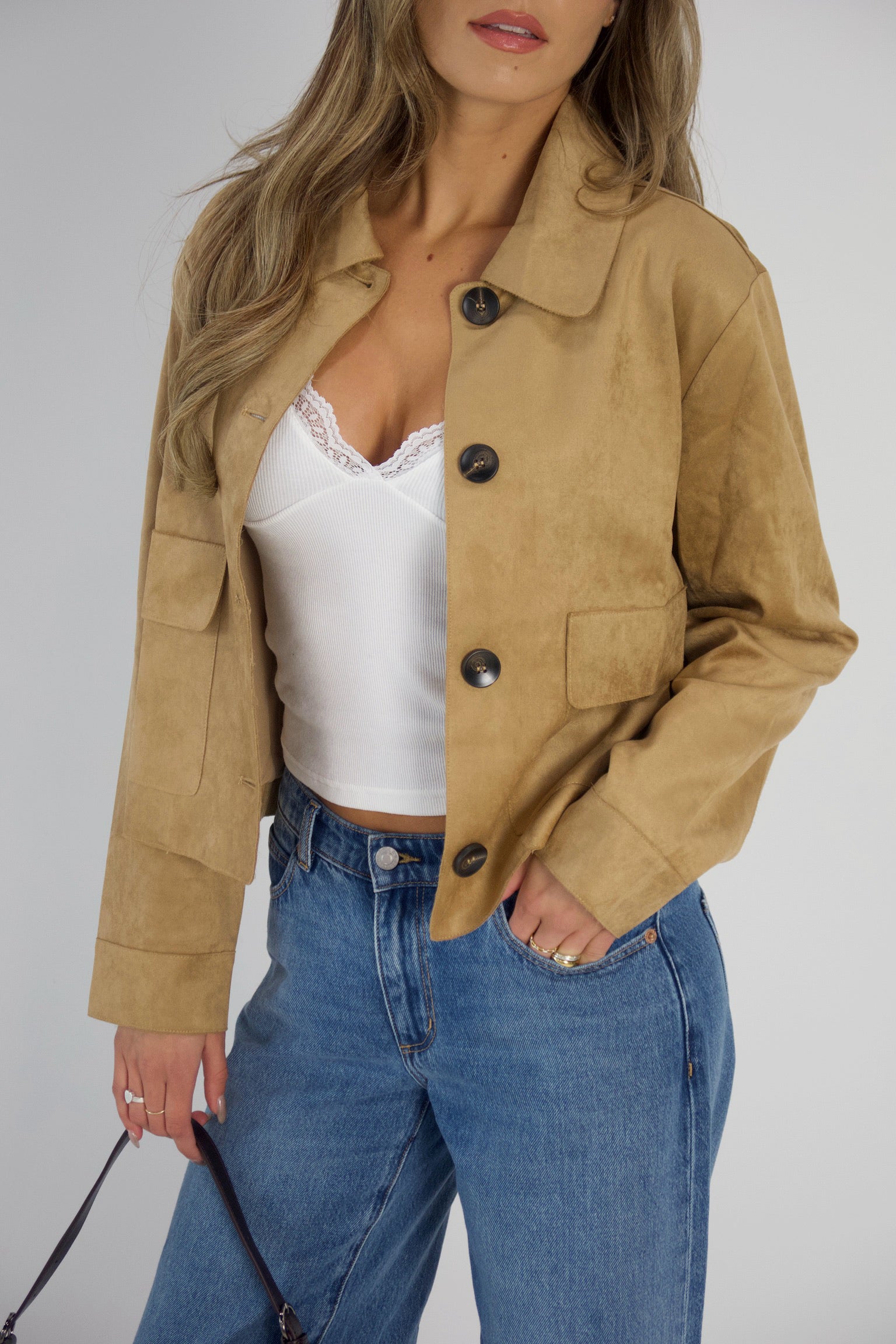 Bobi Suede Cropped Jacket