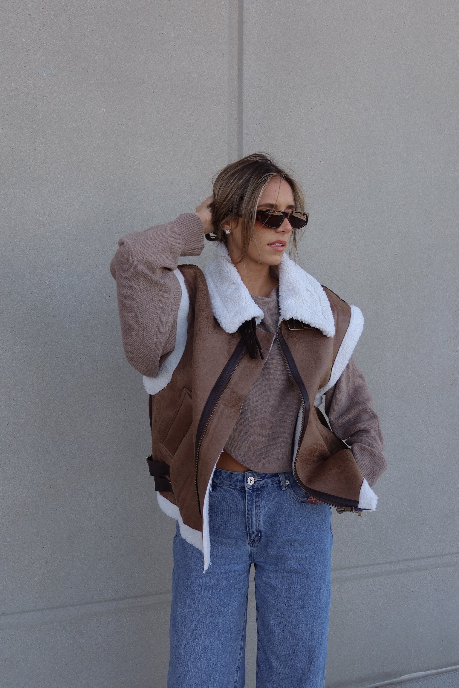 Zander Oversized Sherpa Vest