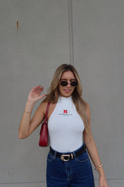 Nebraska Ribbed Bodysuit In White