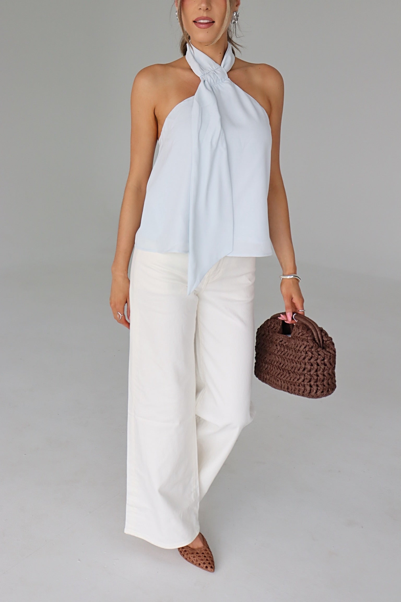 Veia Ice Blue Halter Top