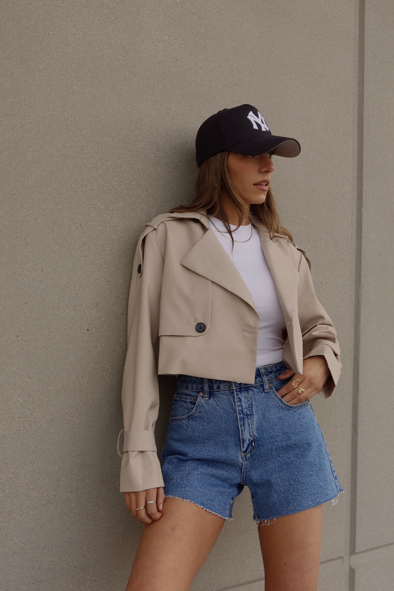 Nevaeh Cropped Trench Jacket