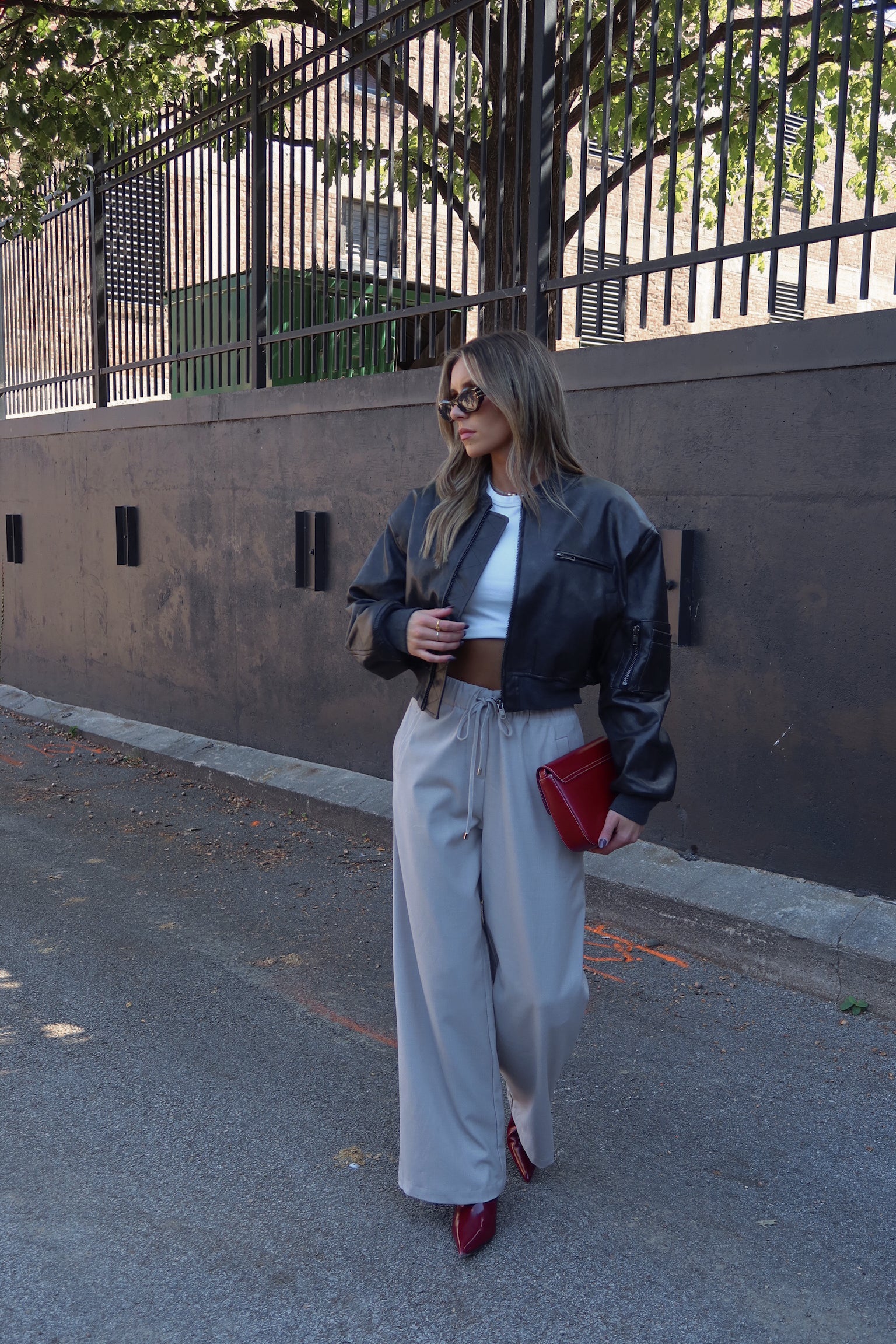 Charcoal Grained Faux Leather Jacket