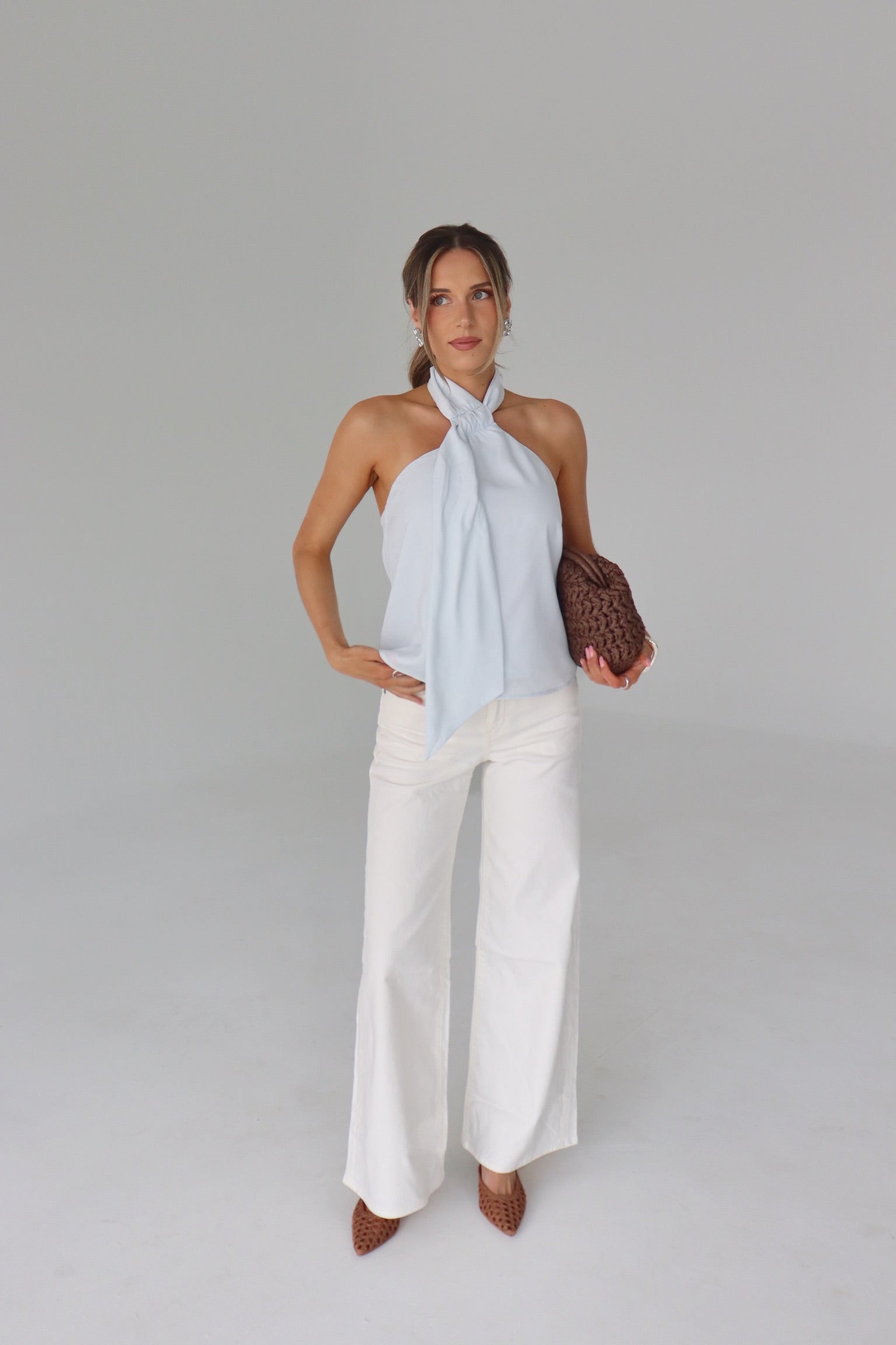 Veia Ice Blue Halter Top