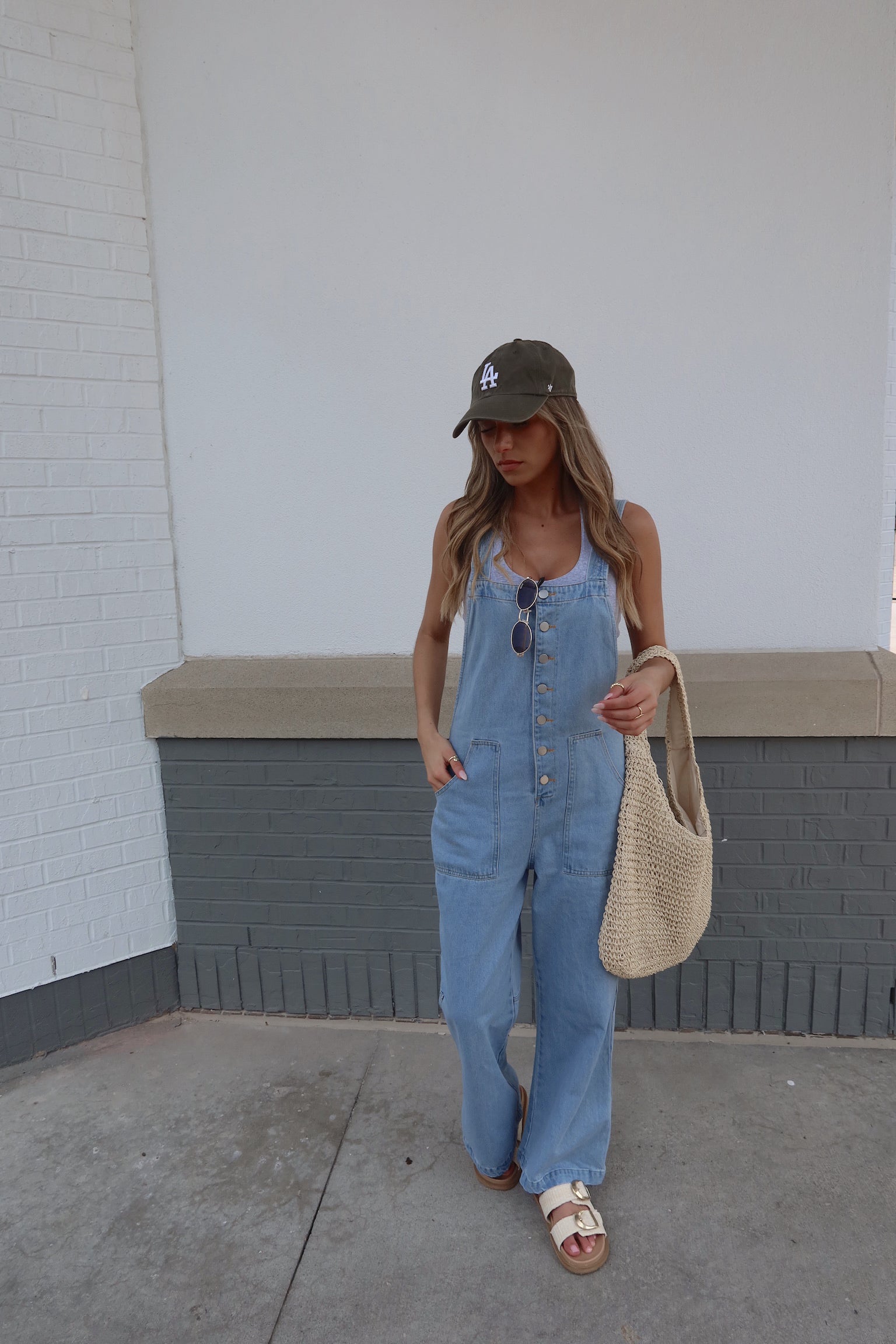 Kaeli Oversized Denim Overall Pant