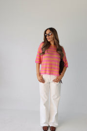 Tessa Striped Knit Short Sleeve