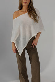 Iris Ivory Knit Poncho