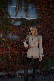 Brooklyn Structured Woven Cropped Blazer