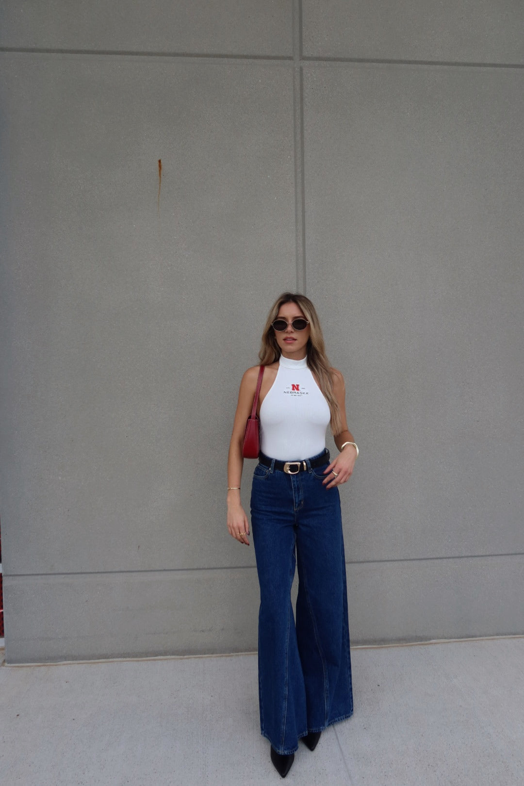 Nebraska Ribbed Bodysuit In White
