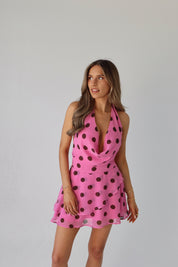 Imali Halter Cowl Mini Dress