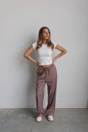 Sofia Straight Leg Satin Pants