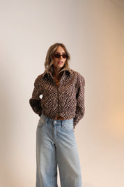 Animal Print Bomber Jacket