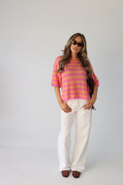 Tessa Striped Knit Short Sleeve
