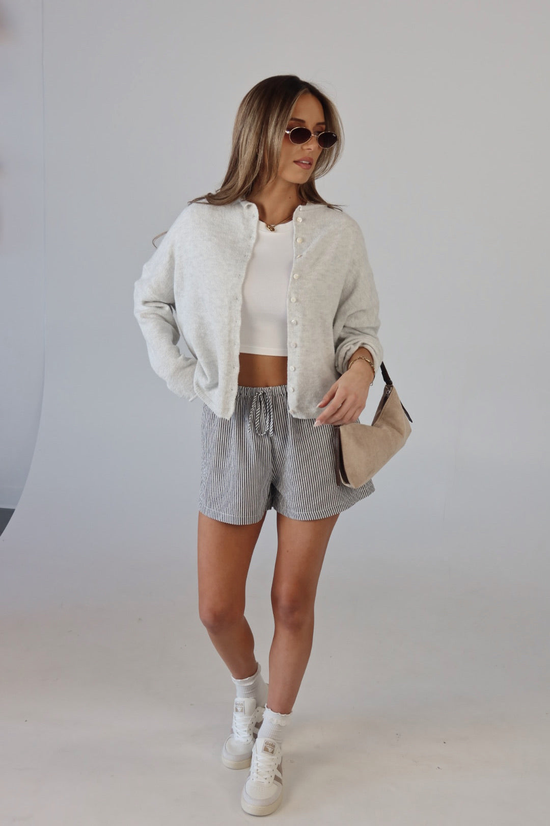 Briar Lightweight Cardigan in Heather Grey