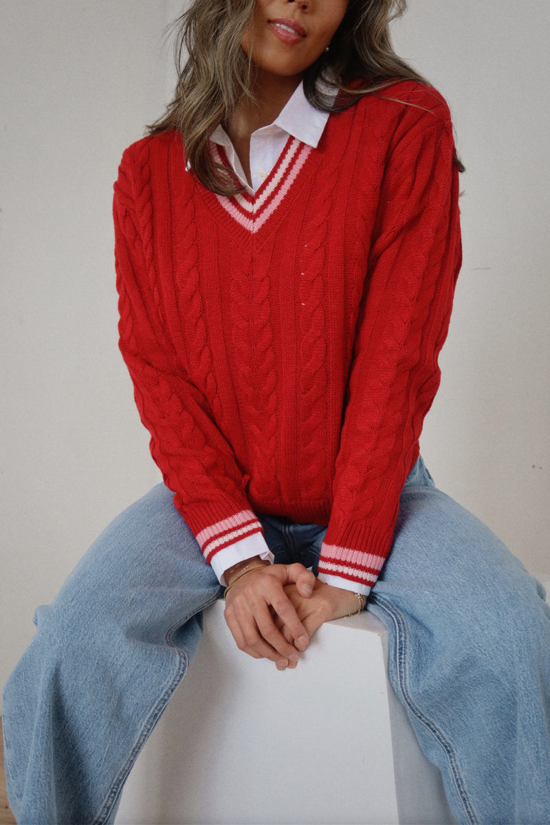 Sweetheart Cable Knit Sweater