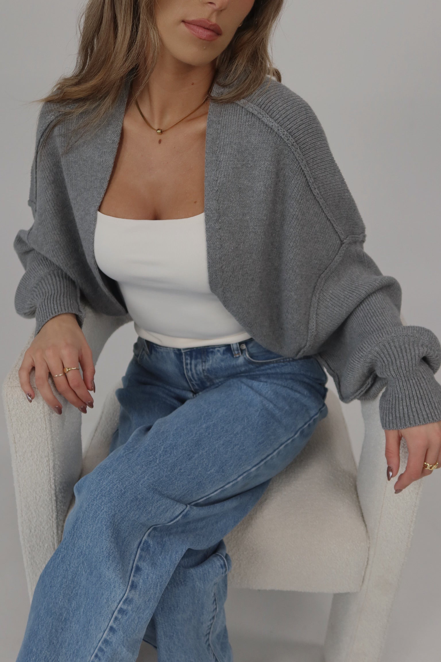 Oversized Shrug Cardigan in Grey