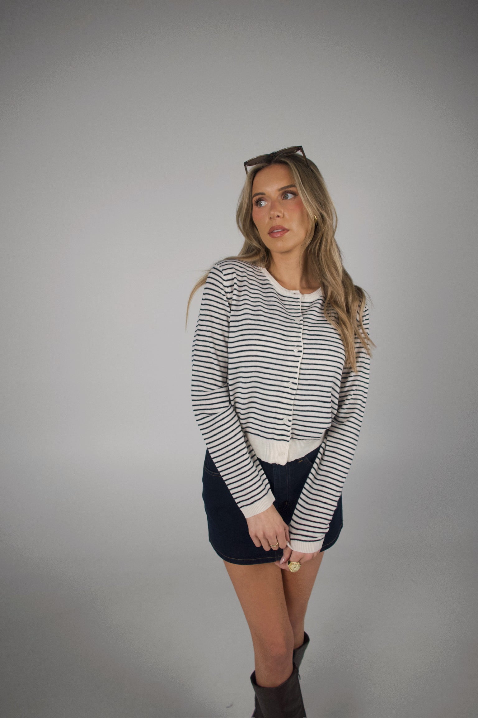 Monroe Striped Cardigan Top