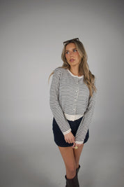 Monroe Striped Cardigan Top