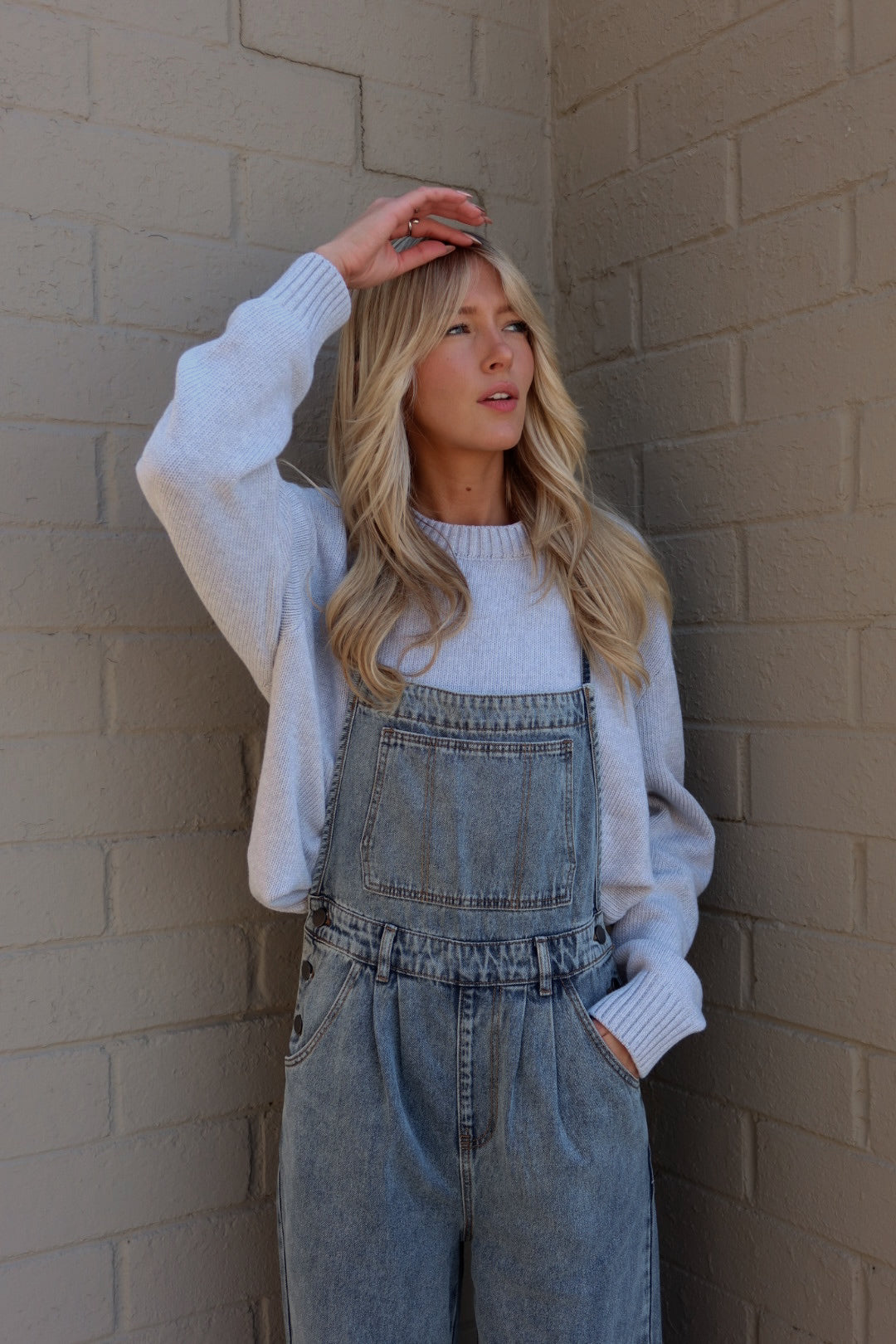 Denim Halter Tie Overalls