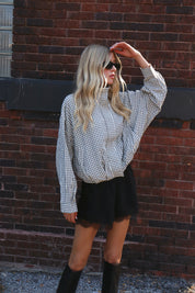 Kam Plaid Zip-Up Bomber Jacket