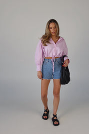 SALE :Danny Drawstring Button Down