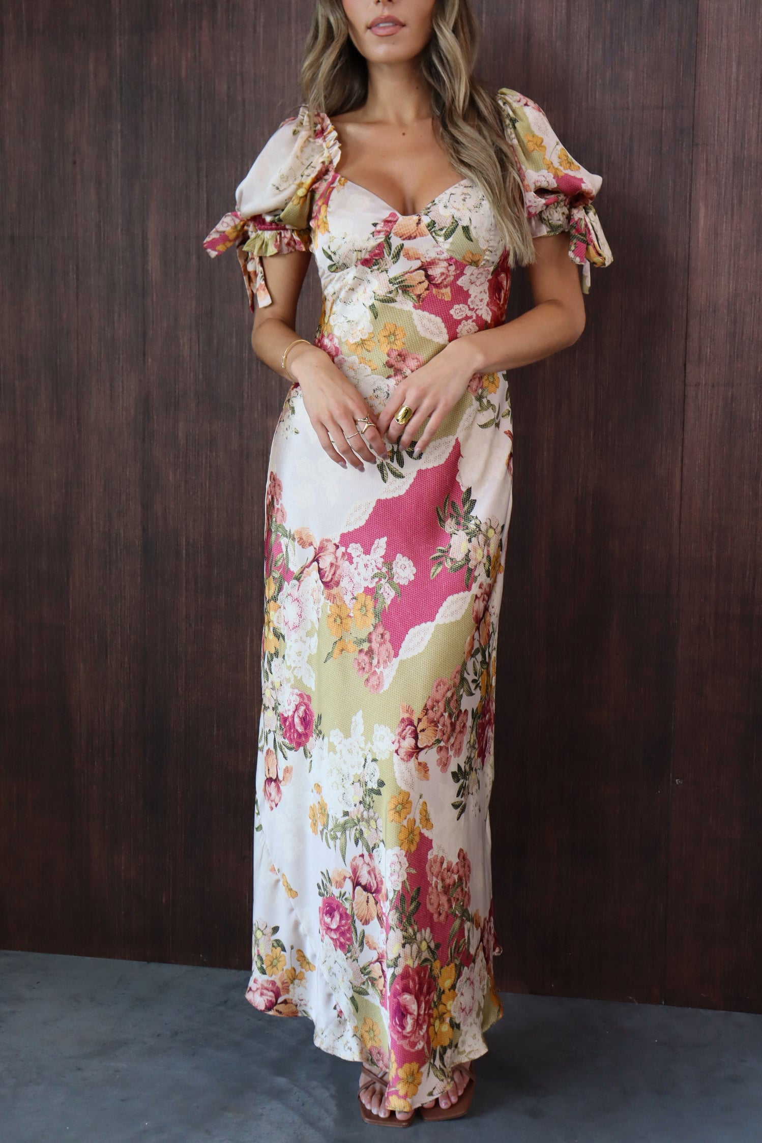 Paloma Patchwork Floral Maxi Dress