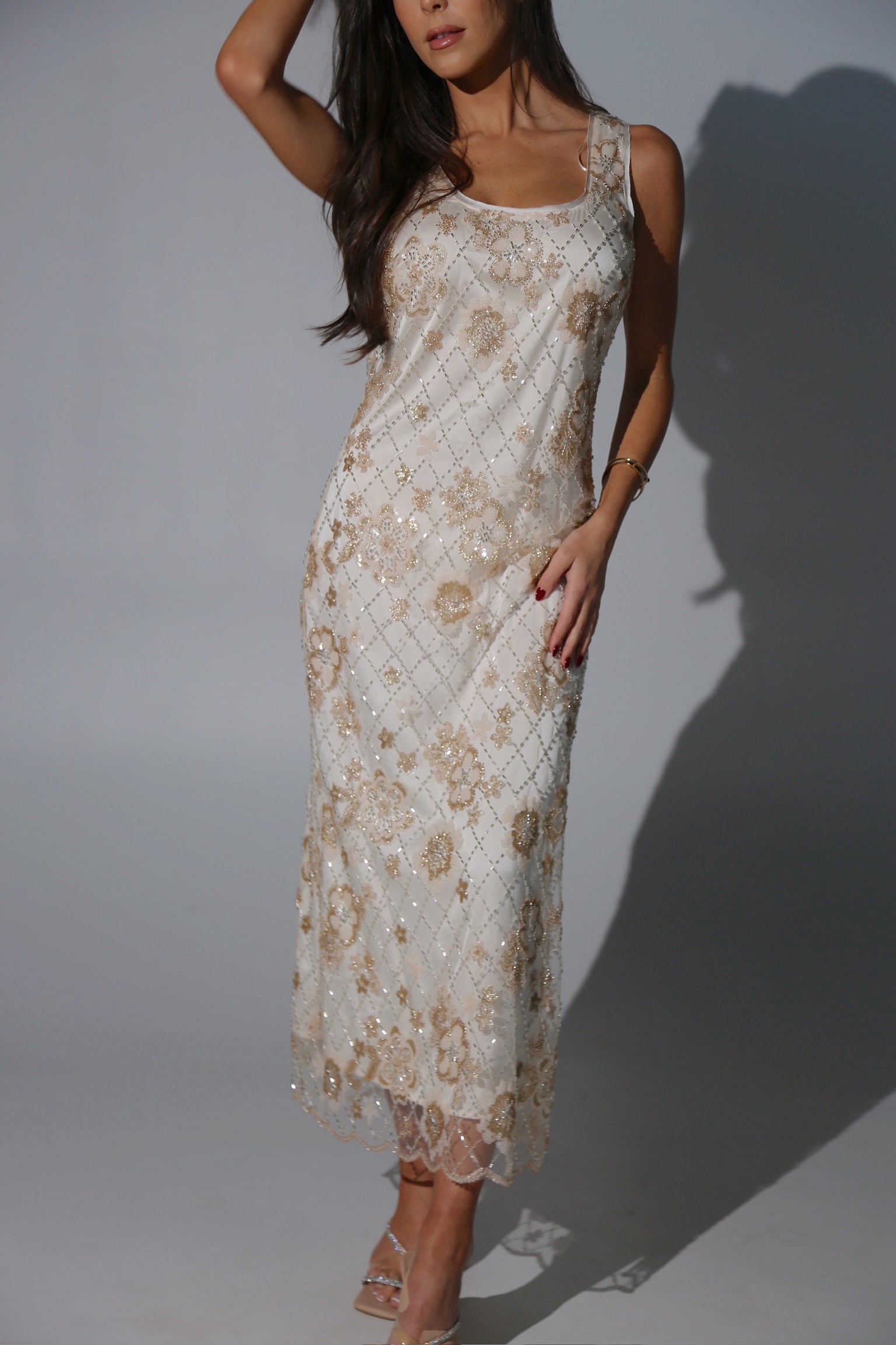 Angelie Floral Embellished Maxi Dress