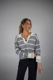 Haven Striped V-Neck Sweater