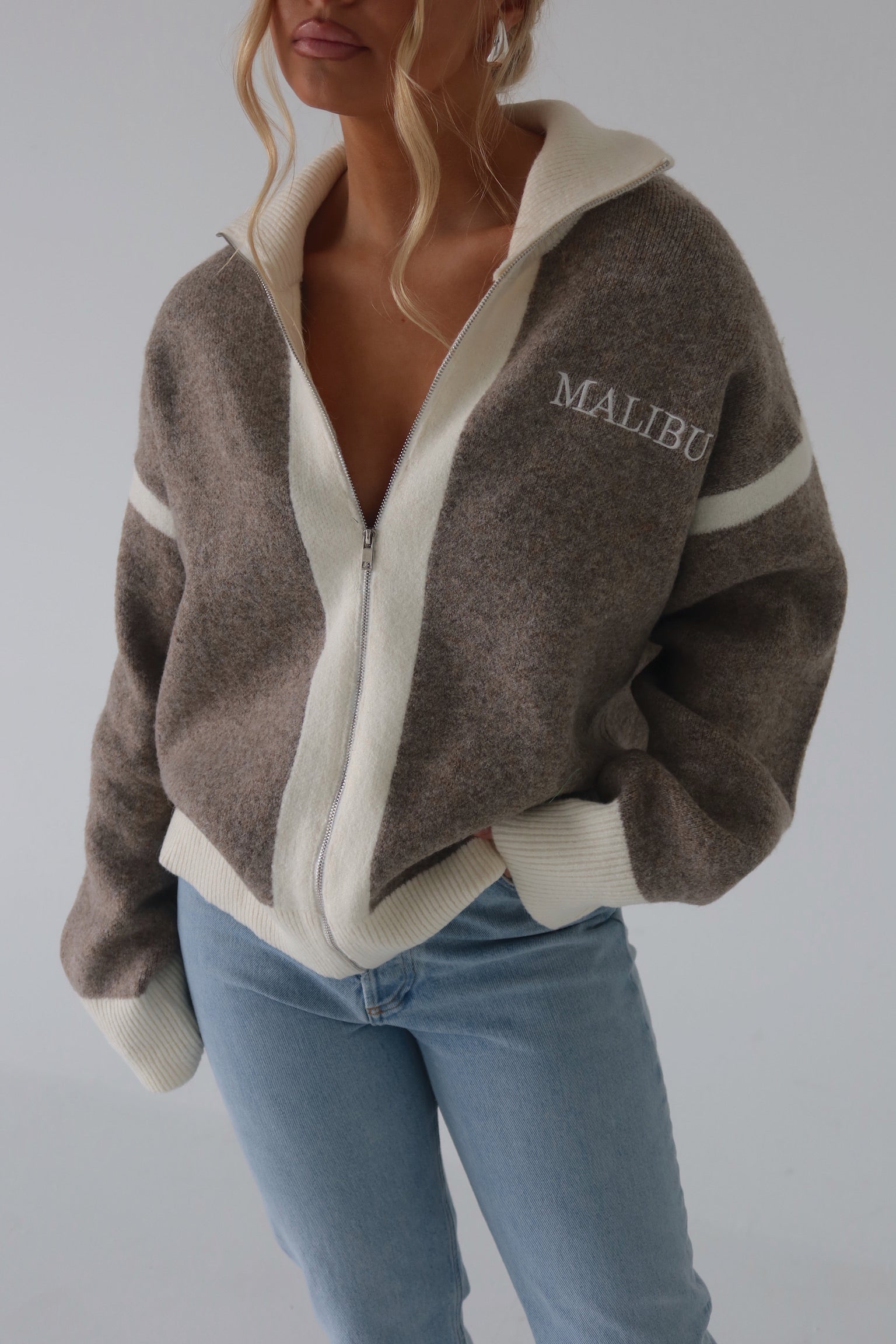 Malibu Sweater Zip-Up Cardigan