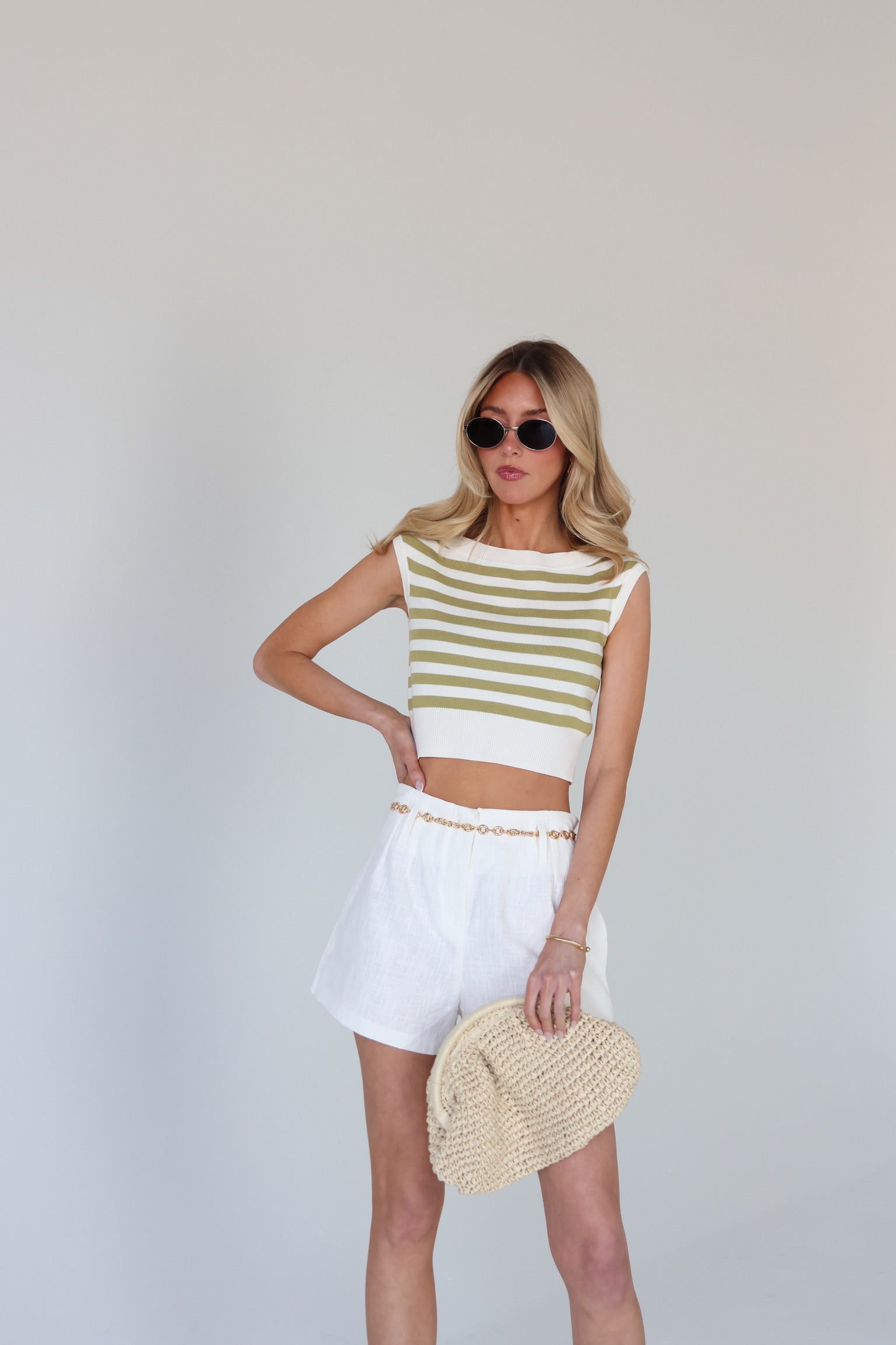 Banx Striped Knit Crop Top