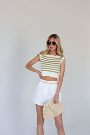 Banx Striped Knit Crop Top