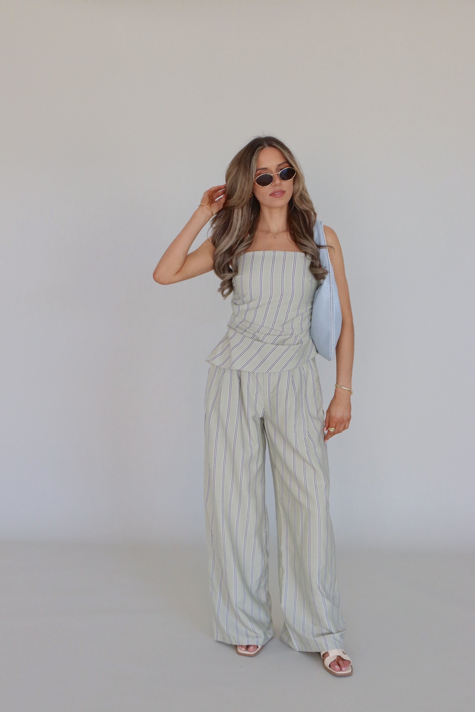 Delilah Pin Stripe Pant Set