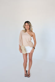 White Linen Blend Mini Skort