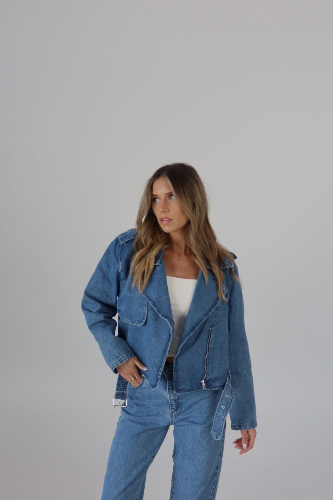 Zayla Zip-Up Denim Jacket