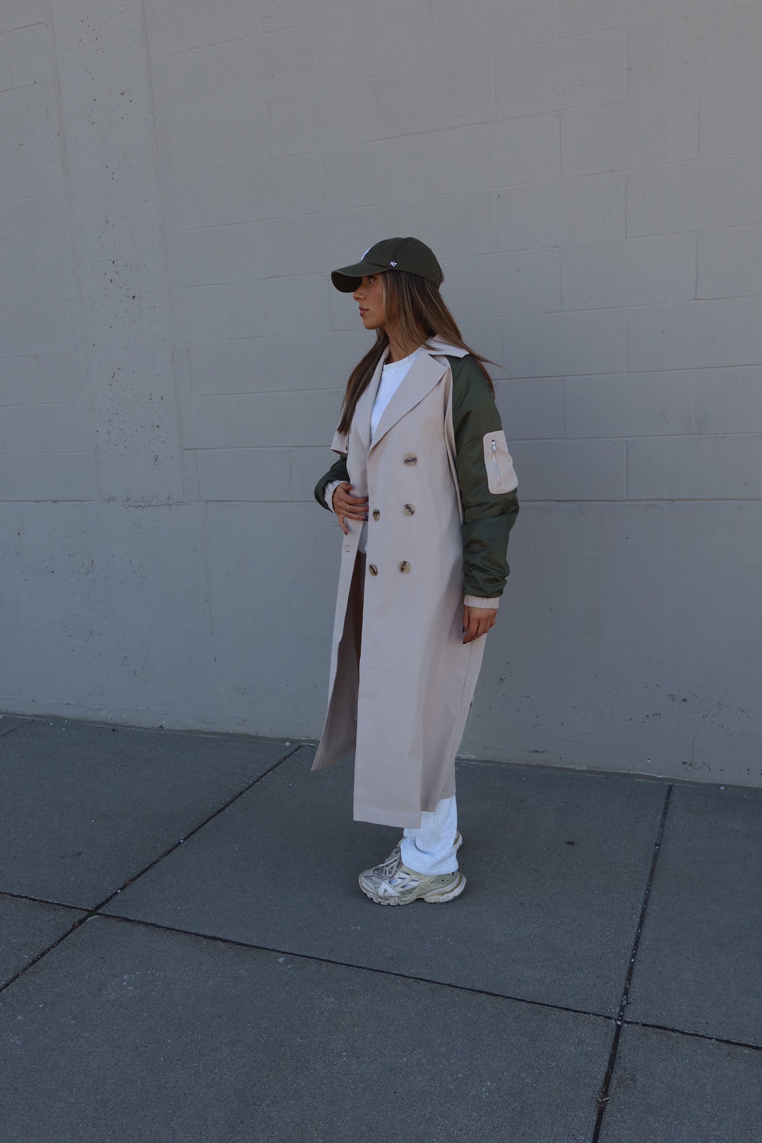 Khaki Combo Trench Coat