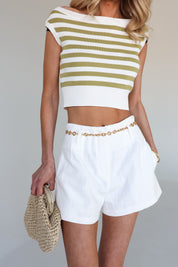 Banx Striped Knit Crop Top
