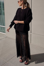 Esme Black Lace Maxi Skirt