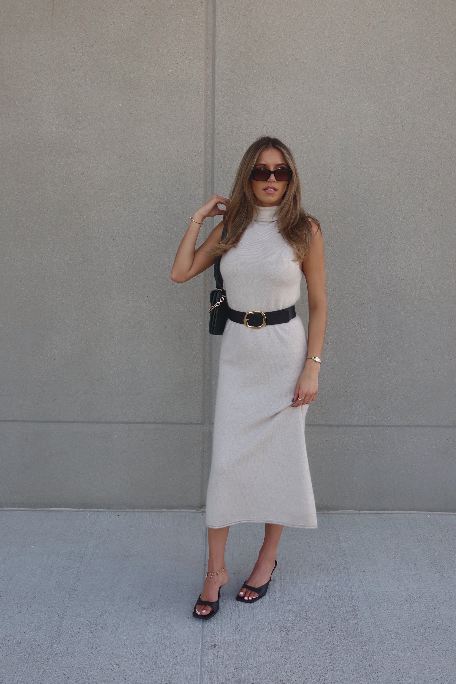 Maeva Turtleneck Sleeveless Maxi Dress