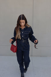 Midnight Utility Denim Jumpsuit