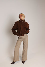 Chocolate Suede Bomber