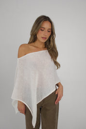 Iris Ivory Knit Poncho