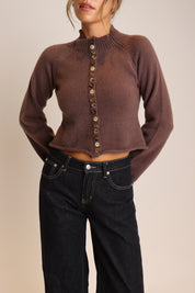 Eden Button Down Mock Neck