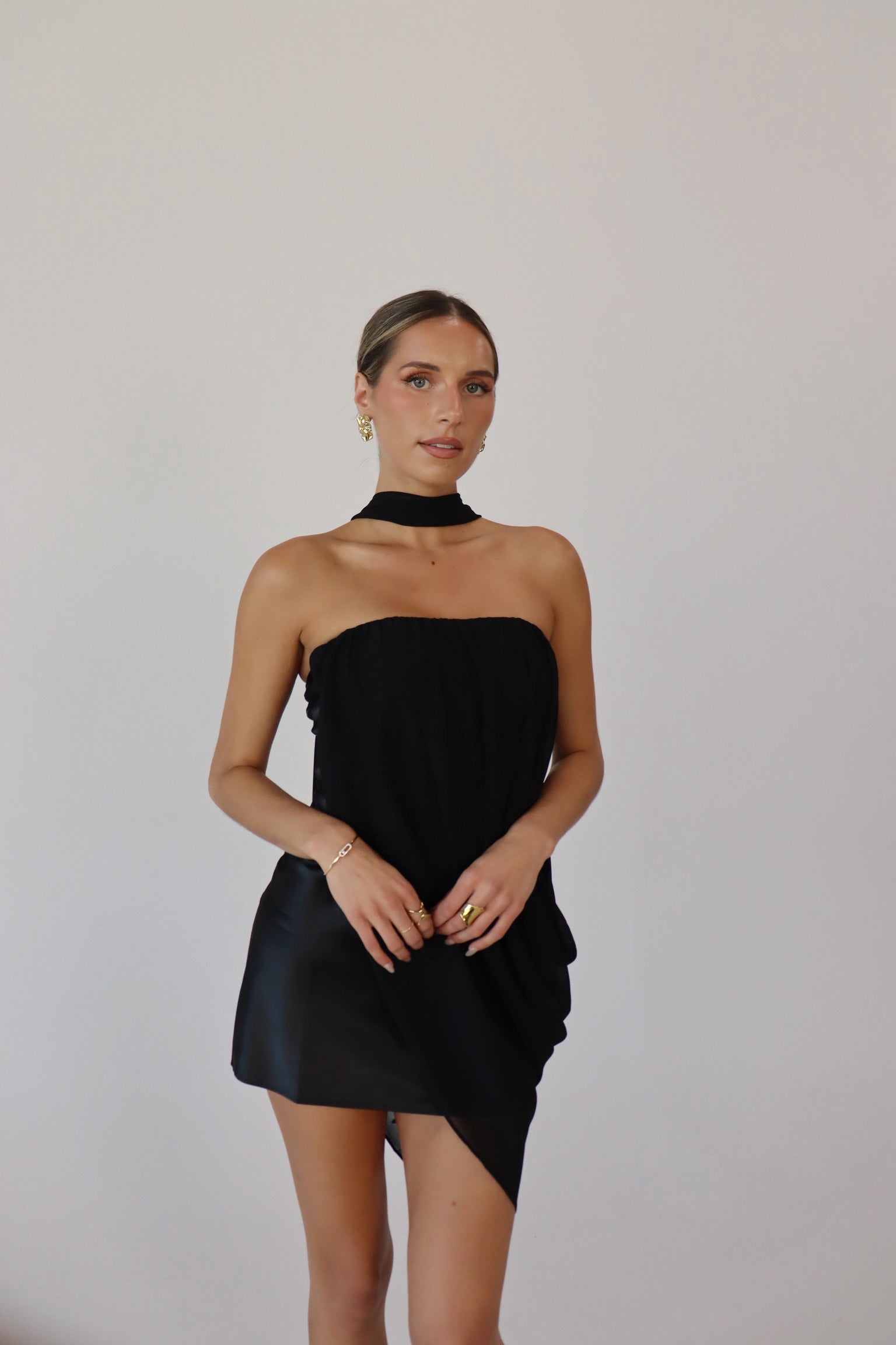Delylah Draped Mini Dress