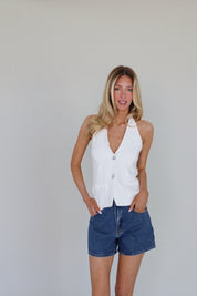 ABRAND : Venice Short Bella In Mid Blue