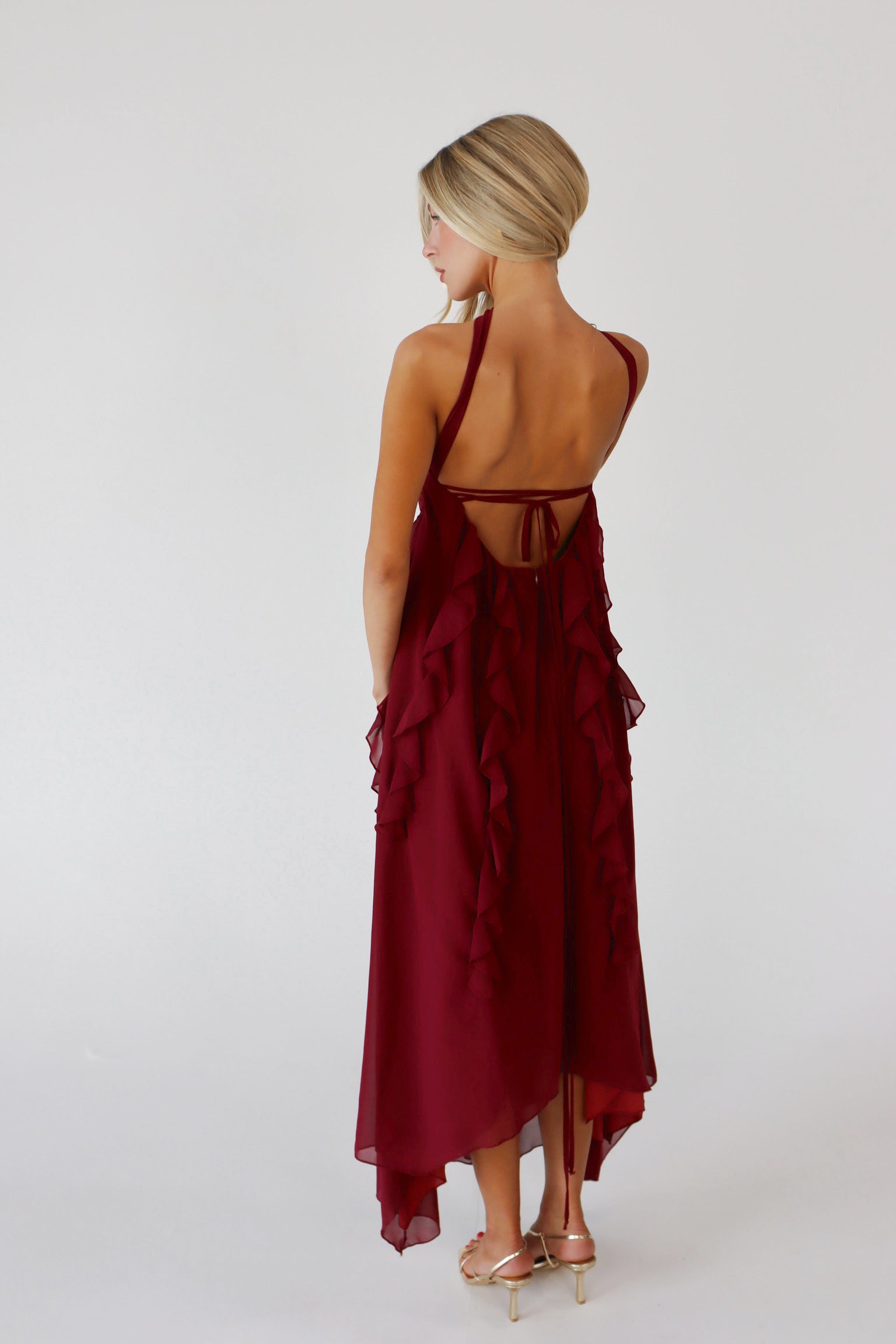 Kyra Ruffle Midi Dress
